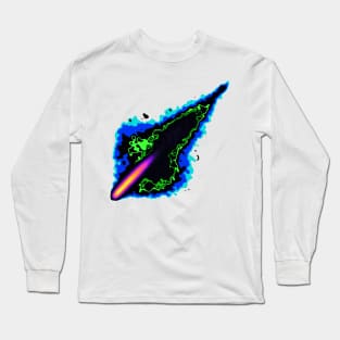 Impact Event | Radioactive Inferno Asteroid Blue Green Black Long Sleeve T-Shirt